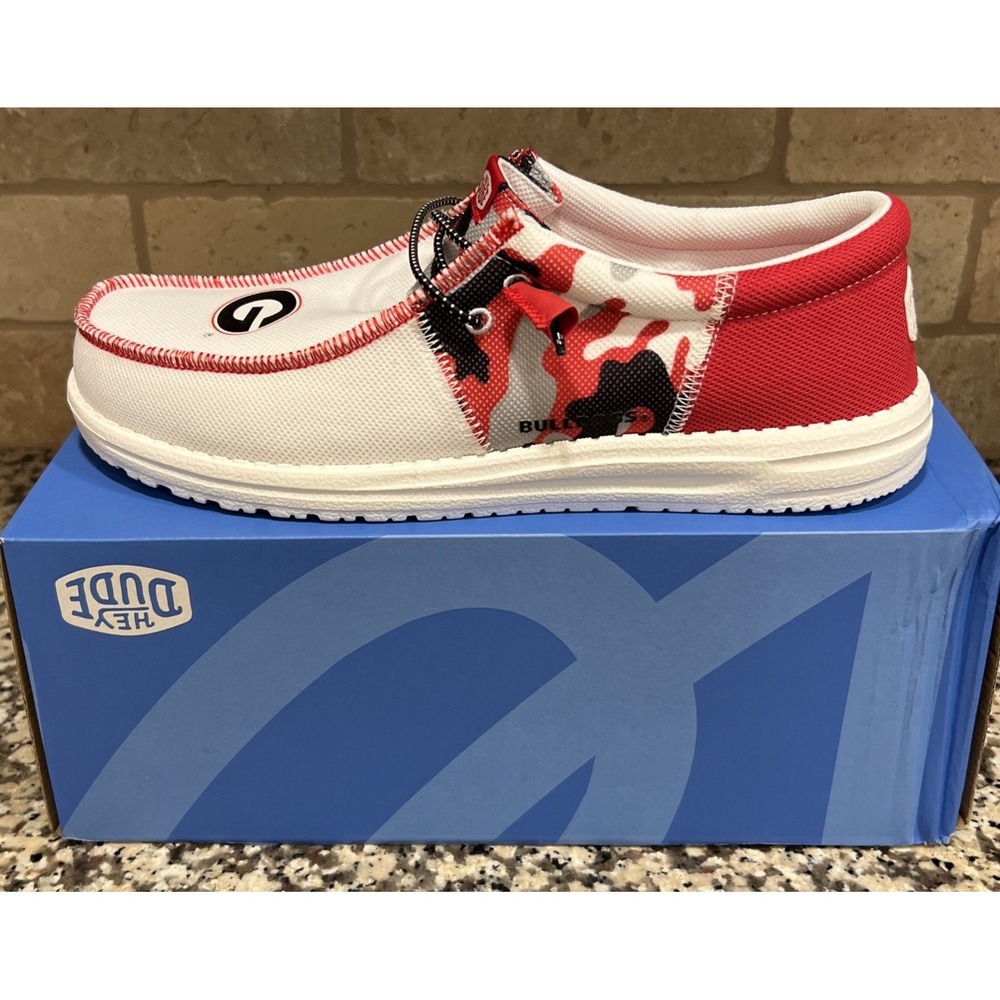 New Hey Dude Wally Tri Triple Georgia Bulldogs Shoes 43057-6WG MENS SIZE 12